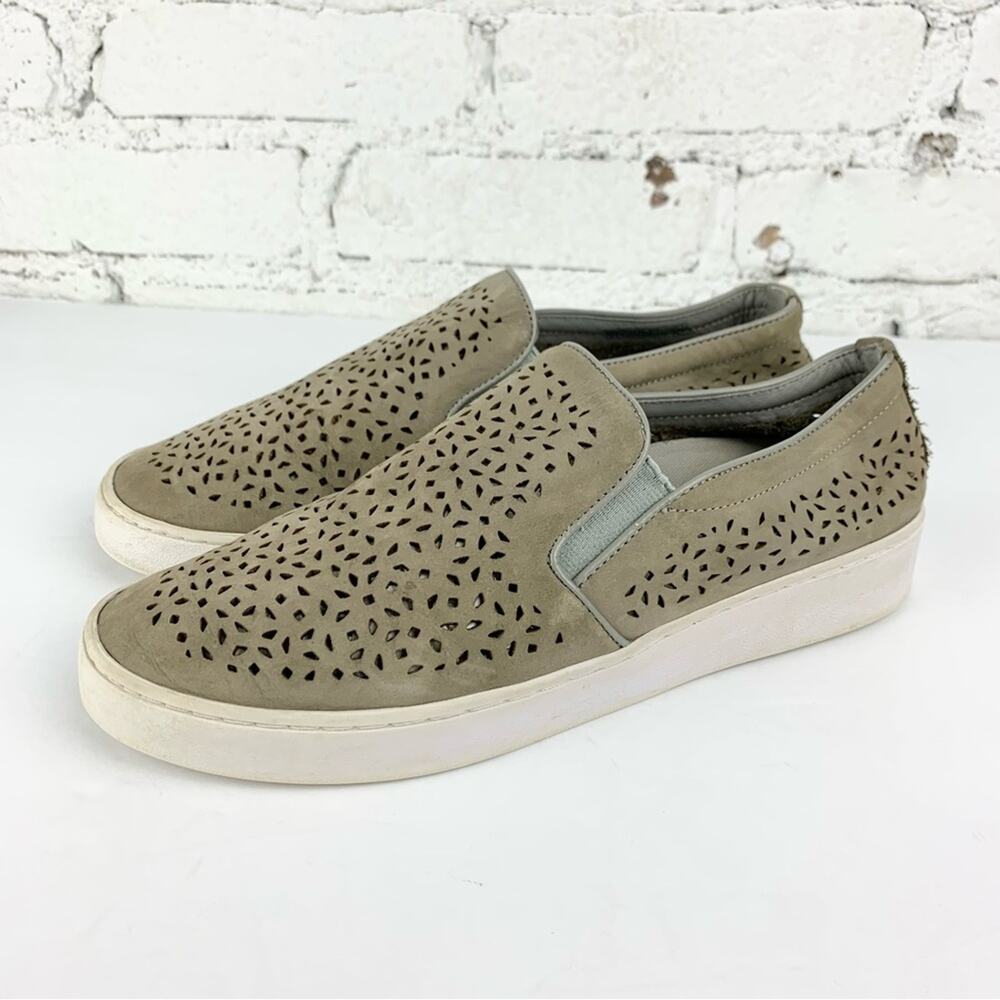 Vionic Splendid Midi Perforated Slip On Loafer Leather Lasercut Shoes 9